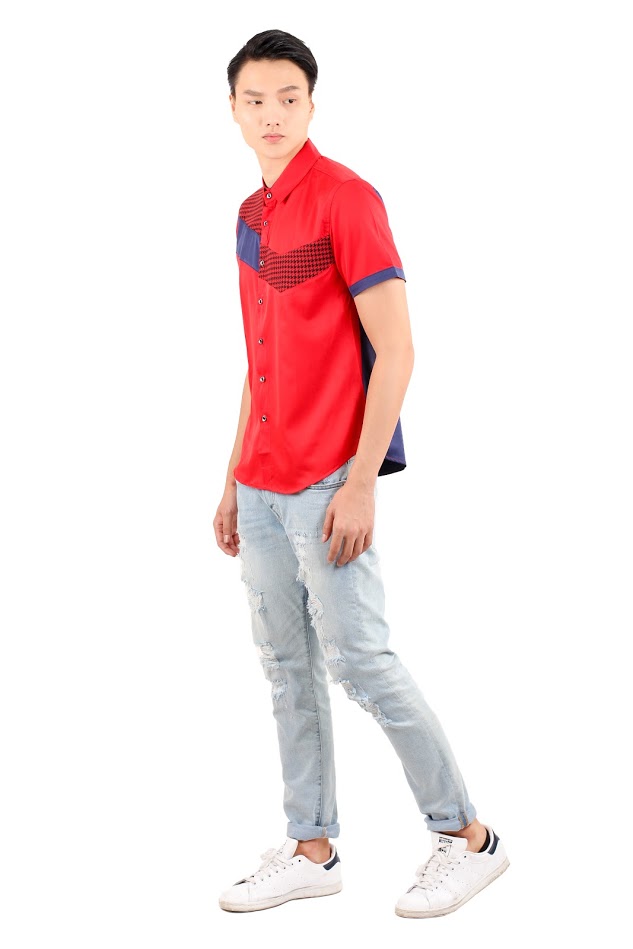 QA-236 Men Stylish Casual Shirt Red