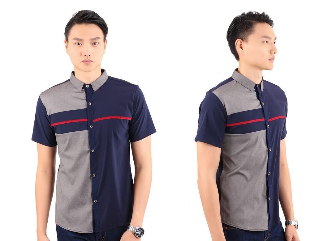 QA-237 Men Trendy Shirt Navy Blue