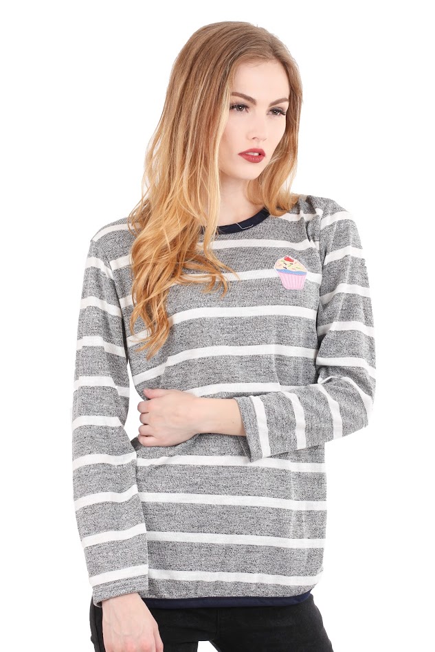 QA-300 Pretty Stripe Top White