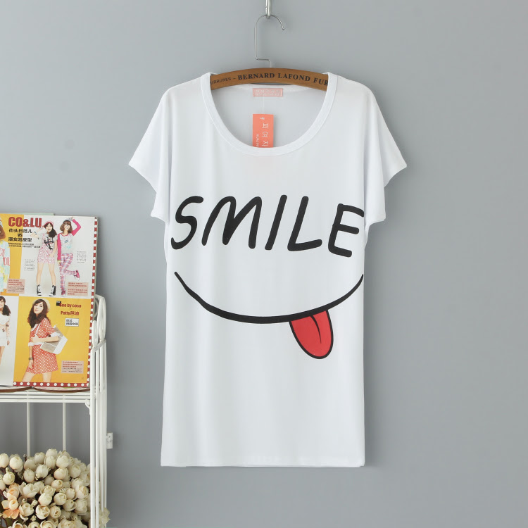 QA-305 Ladies Cute T Shirt Smile