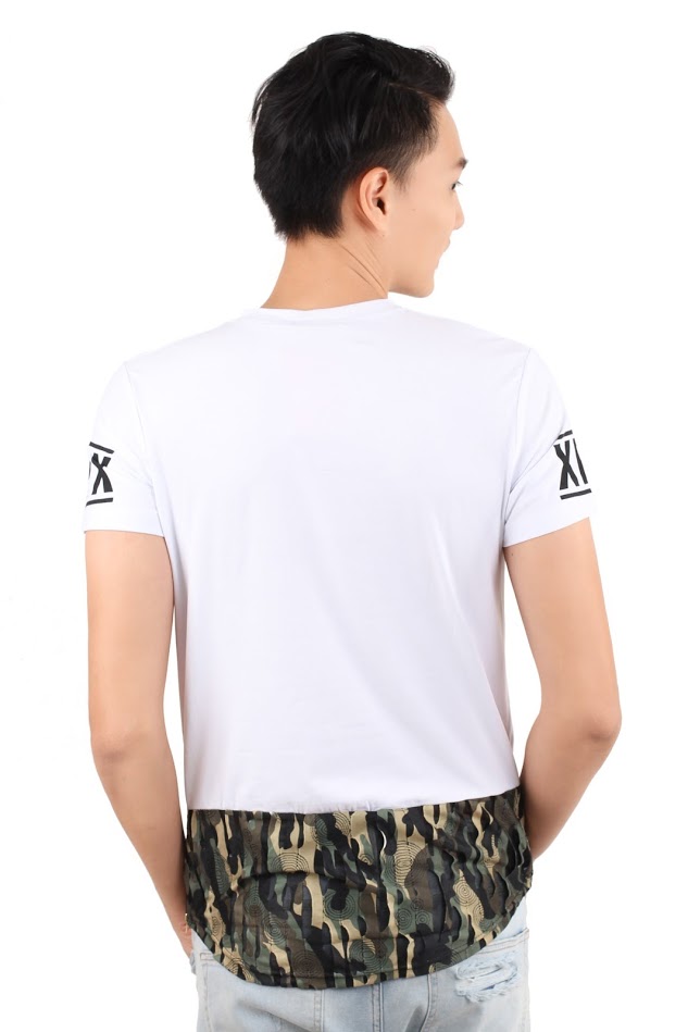 QA-321 Men V Neck T Shirt White