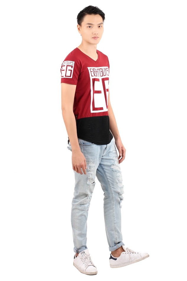 QA-322 Men Fashion T Shirt Red