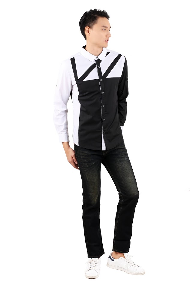 QA-323 Men Casual Shirt Black