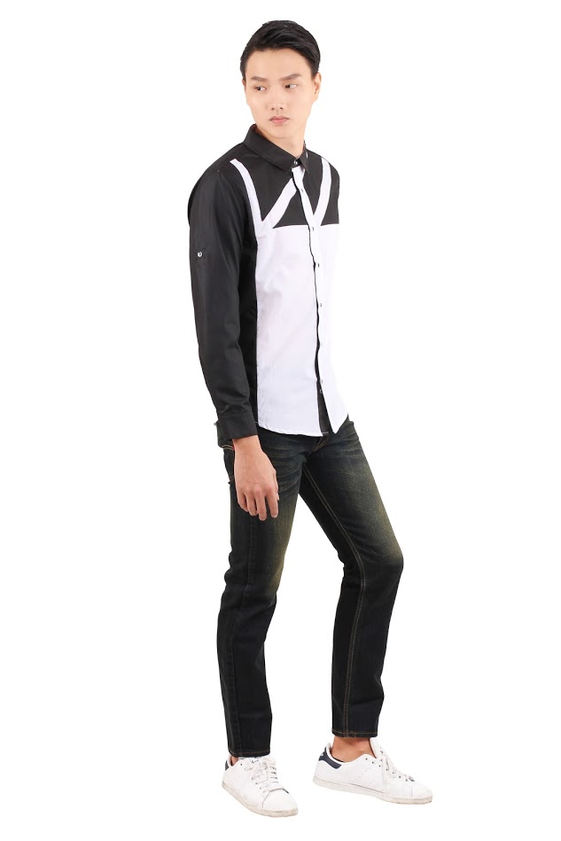 QA-323 Men Casual Shirt White