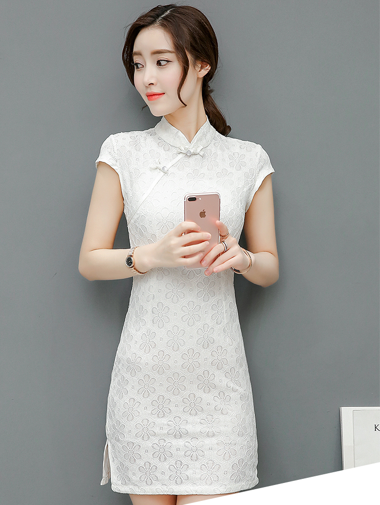 VW12188 Lovely Cheongsam White