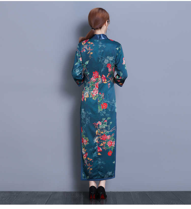 VW12213 Trendy Cheongsam Blue