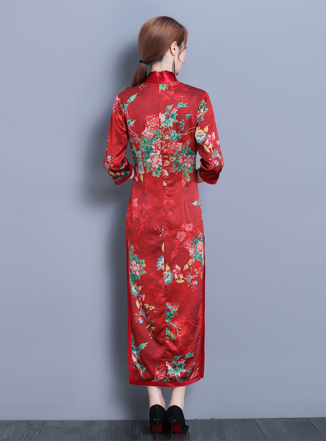 VW12213 Trendy Cheongsam Red