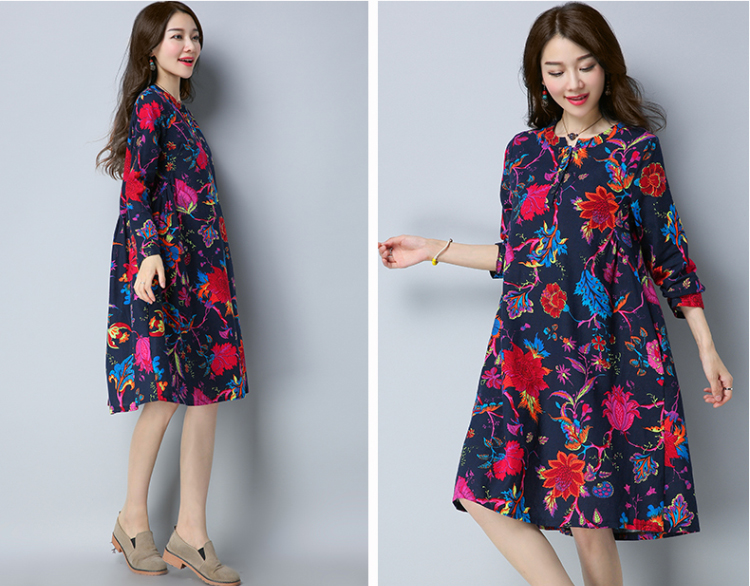 VW12216 Classic Cheongsam Dark Blue