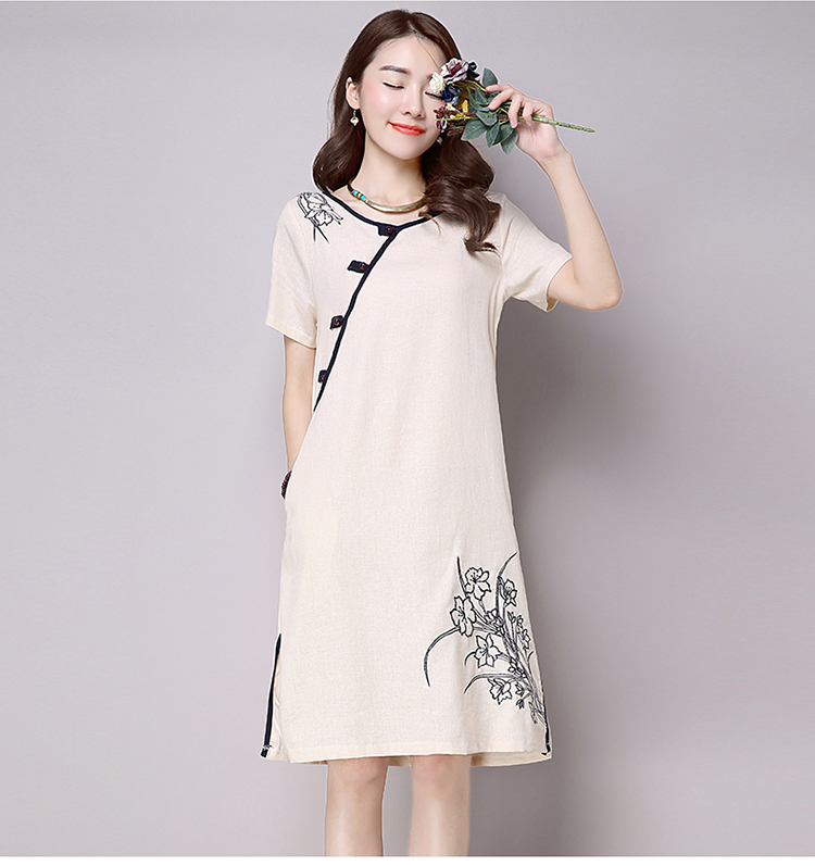 VW12218 Unique Cheongsam Almond