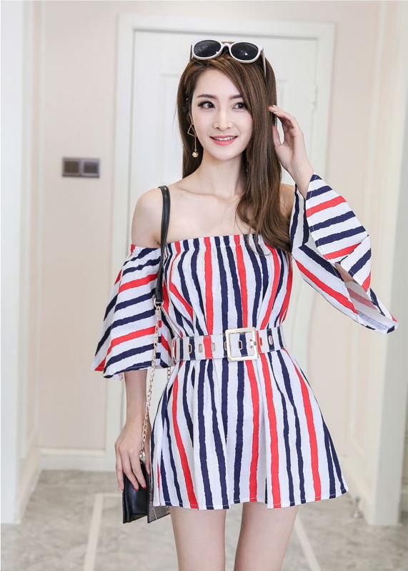 VW12230 Stylish Off Shoulder Dress As Picture