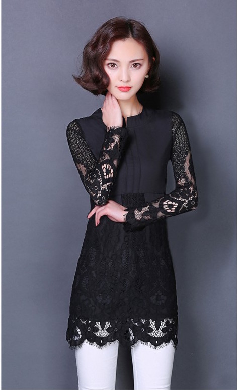 WT21056 Fashion Lace Top Black