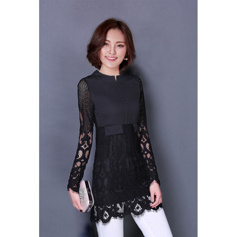 WT21056 Fashion Lace Top Black