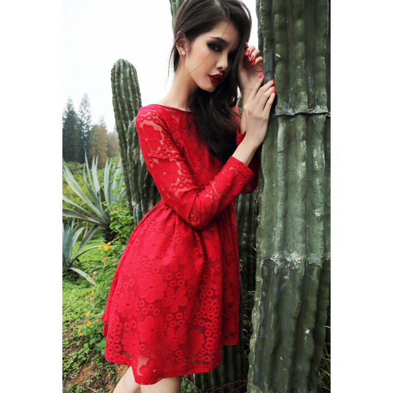 WD21088 Lovely Dress Red