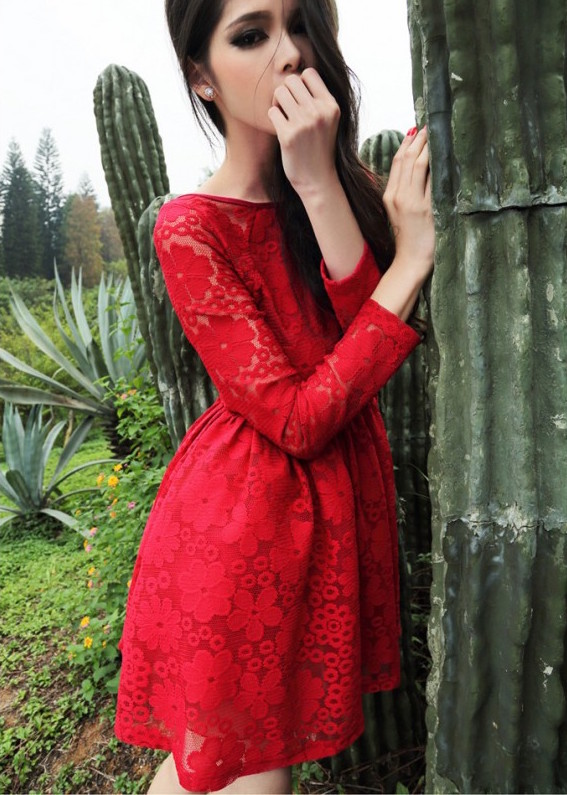 WD21088 Lovely Dress Red