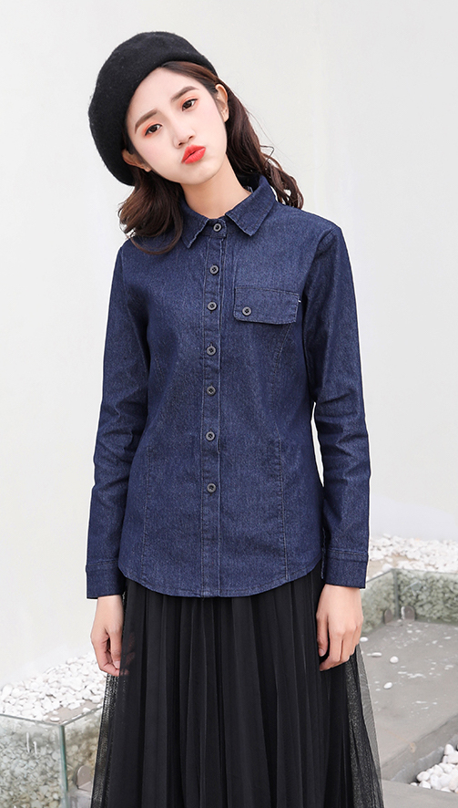 GW2204 Special Denim Top Blue