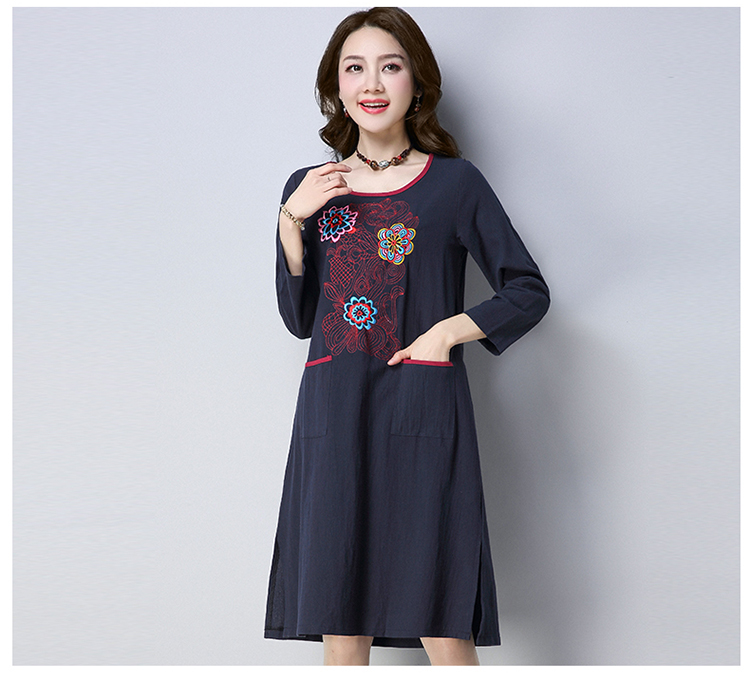 GW2209 Vintage Dress Dark Blue