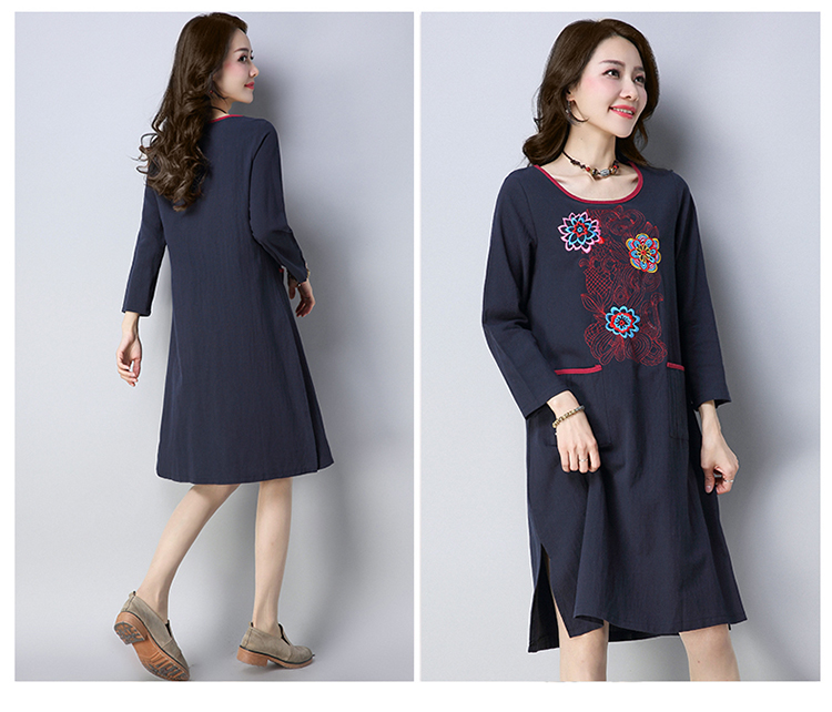 GW2209 Vintage Dress Dark Blue