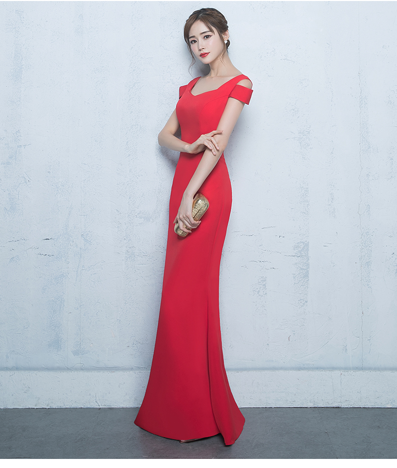 GW2210 Elegant Maxi Dress Red