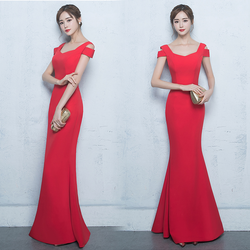 GW2210 Elegant Maxi Dress Red