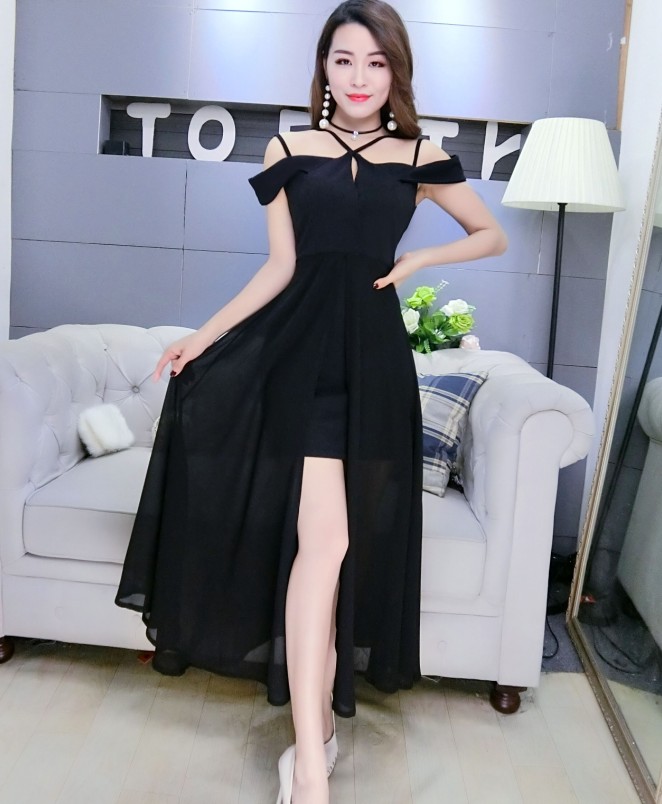 GW2212 Stylish Maxi Dress Black