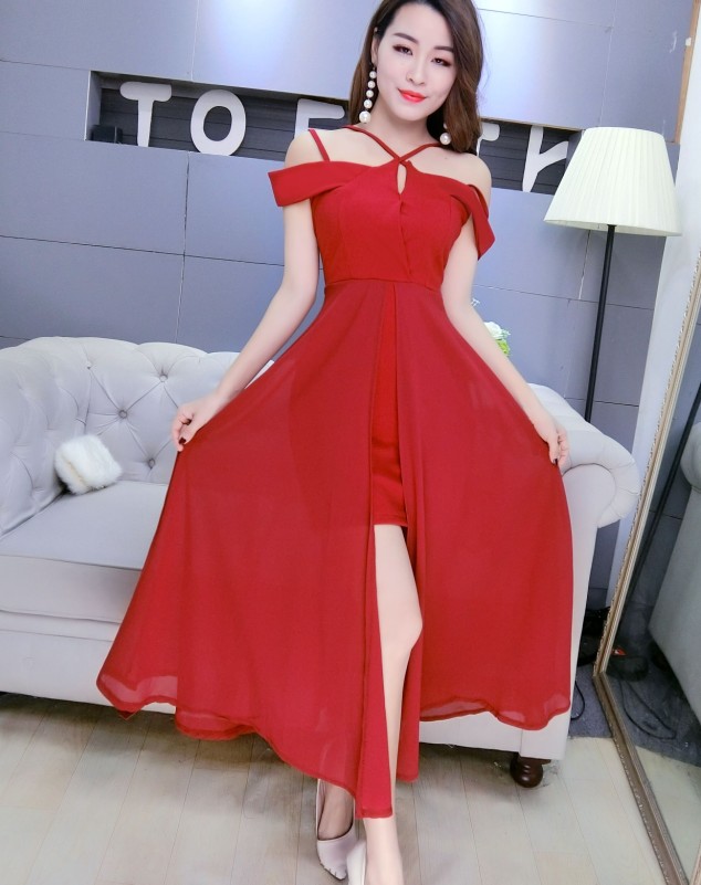 GW2212 Stylish Maxi Dress Red