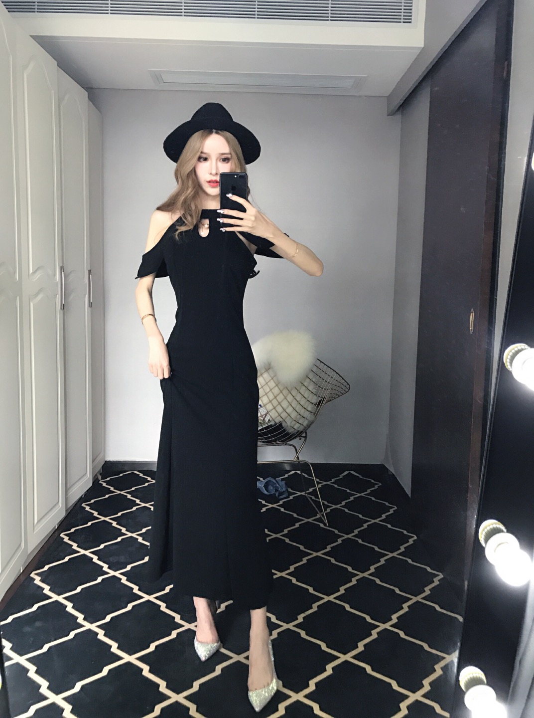 GW2215 Unique Maxi Dress Black