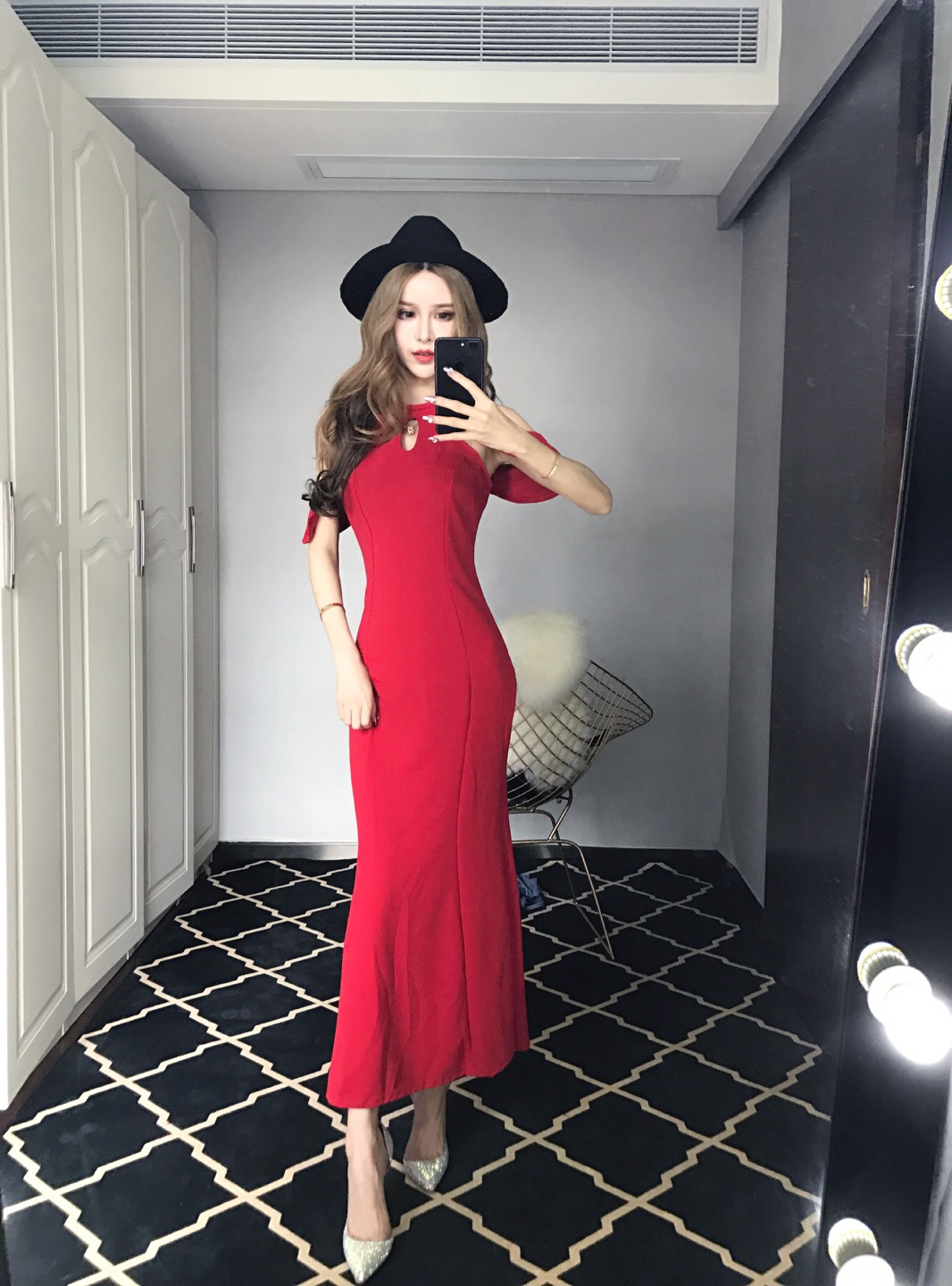 GW2215 Unique Maxi Dress Red