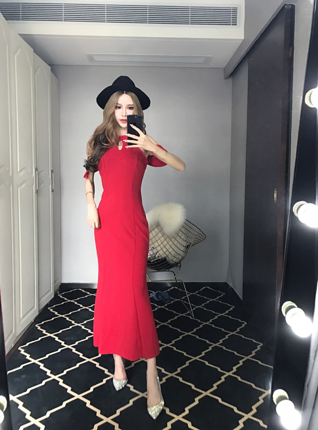 GW2215 Unique Maxi Dress Red