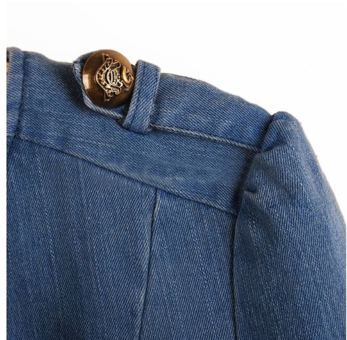 KF516 Vintage Long Sleeved Denim Jacket Blue