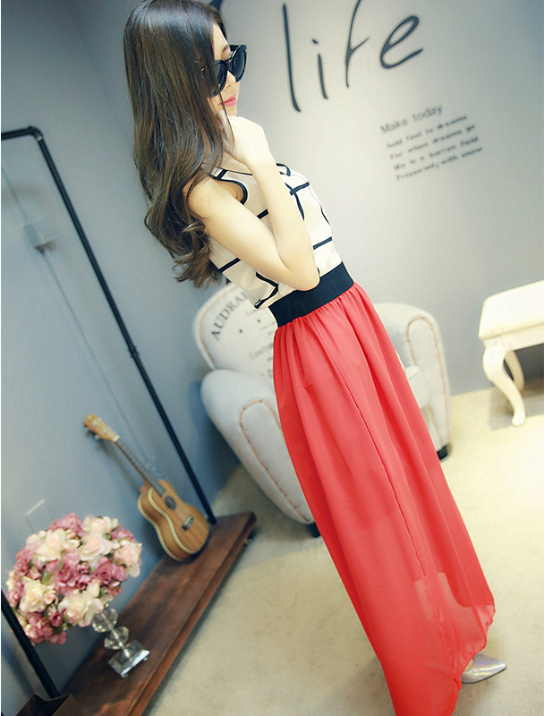 KF519 Chiffon Skirt Red