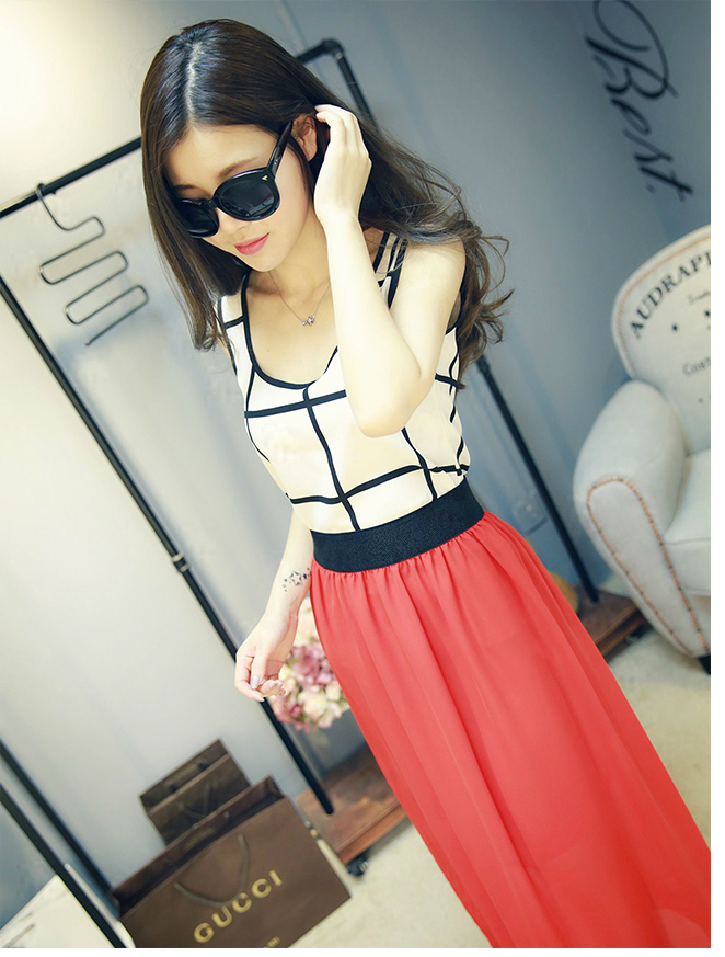 KF519 Chiffon Skirt Red