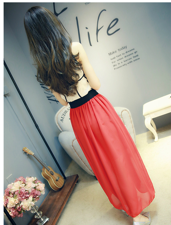 KF519 Chiffon Skirt Red