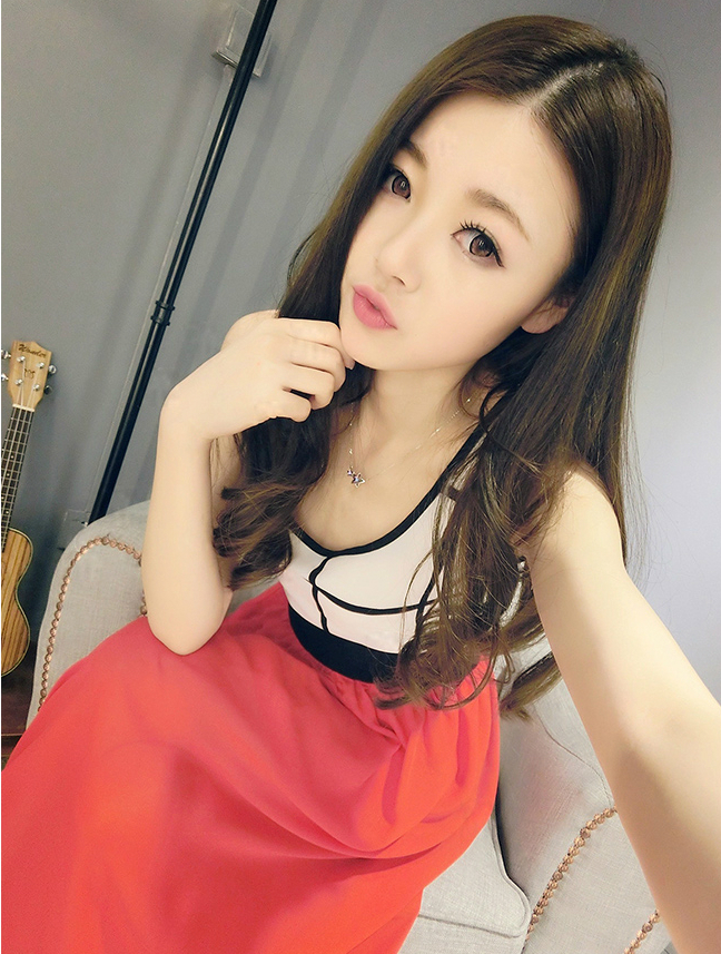 KF519 Chiffon Skirt Red