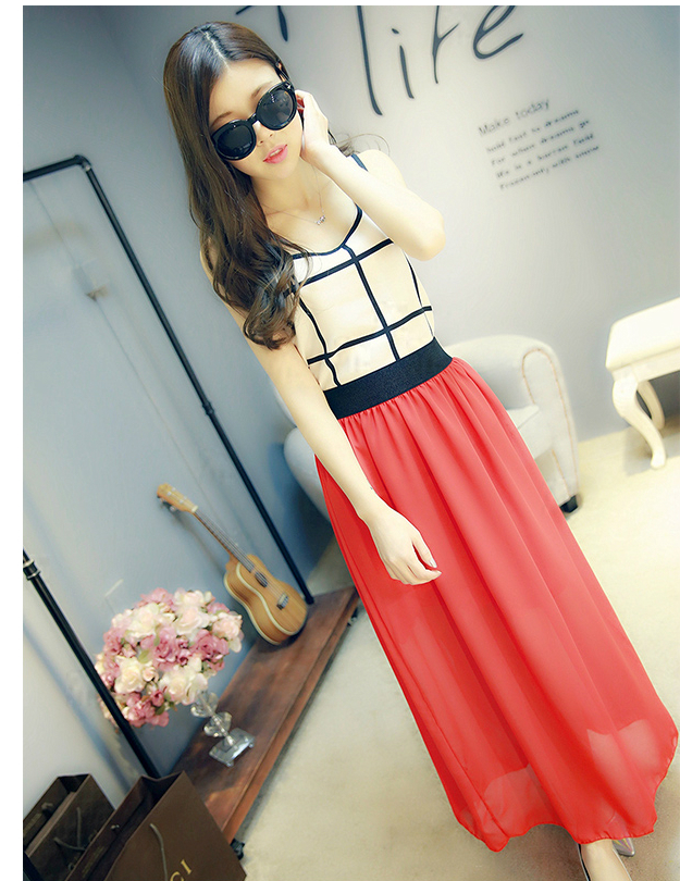 KF519 Chiffon Skirt Red