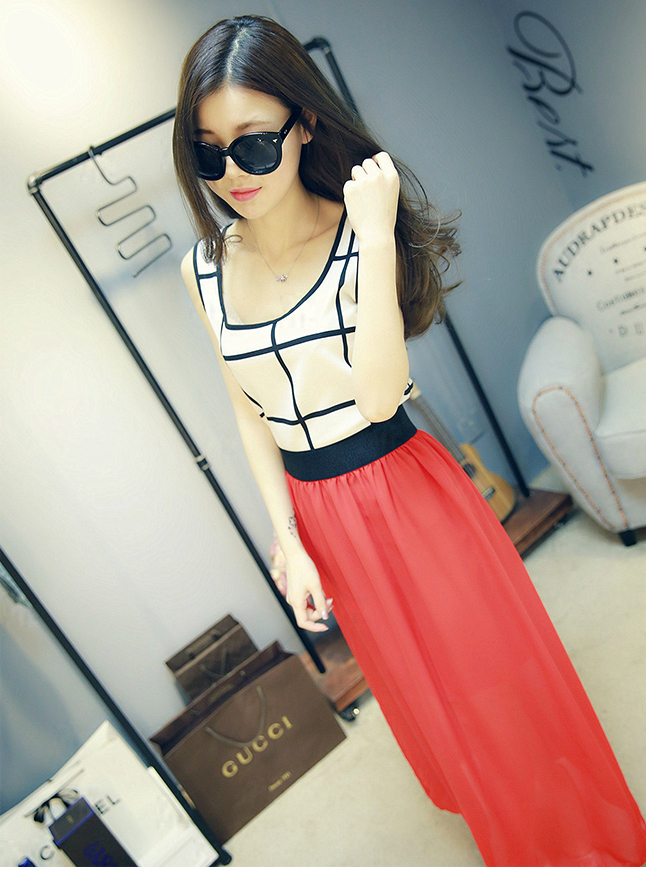 KF519 Chiffon Skirt Red