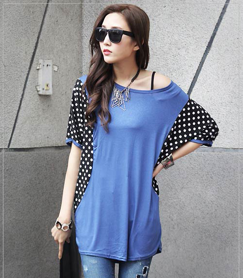 KF529 Sleeved Top Blue