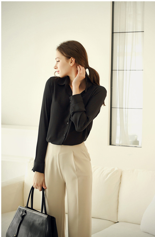 KF542 Wonderful Long Sleeved Top Black