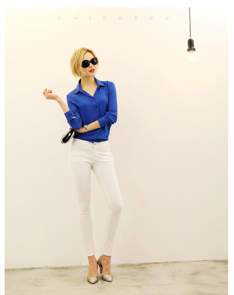 KF542 Wonderful Long Sleeved Top Blue