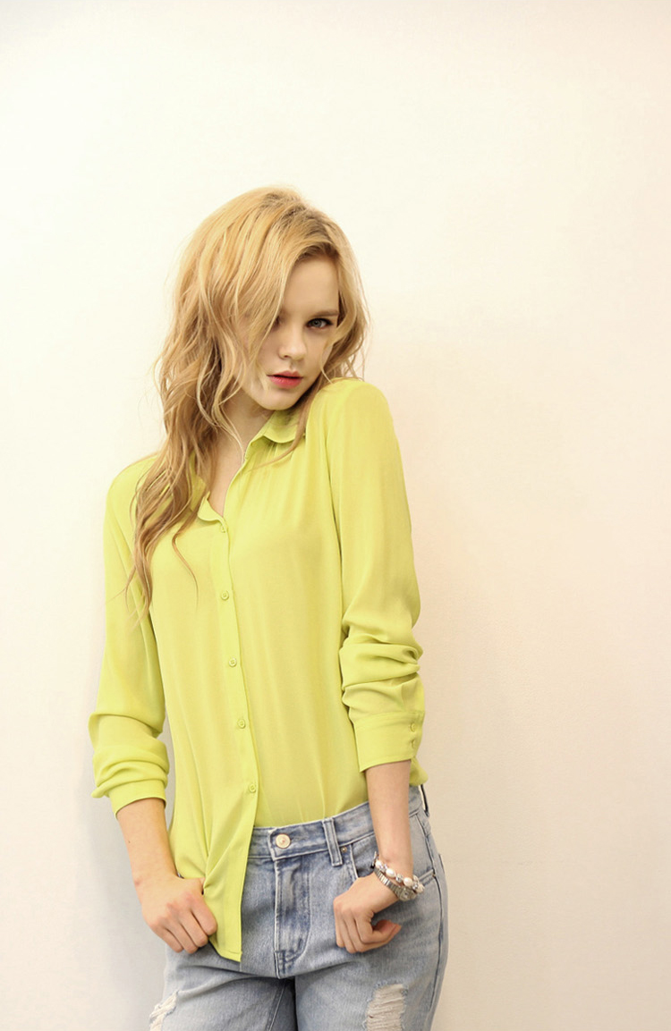 KF542 Wonderful Long Sleeved Top Yellow