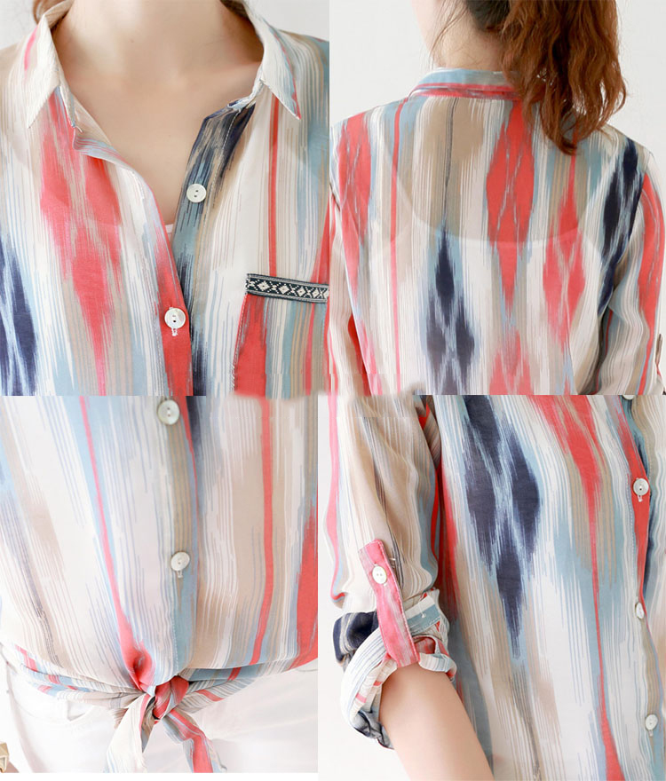 KF544 Pretty Long Sleeved Chiffon Top As Picture