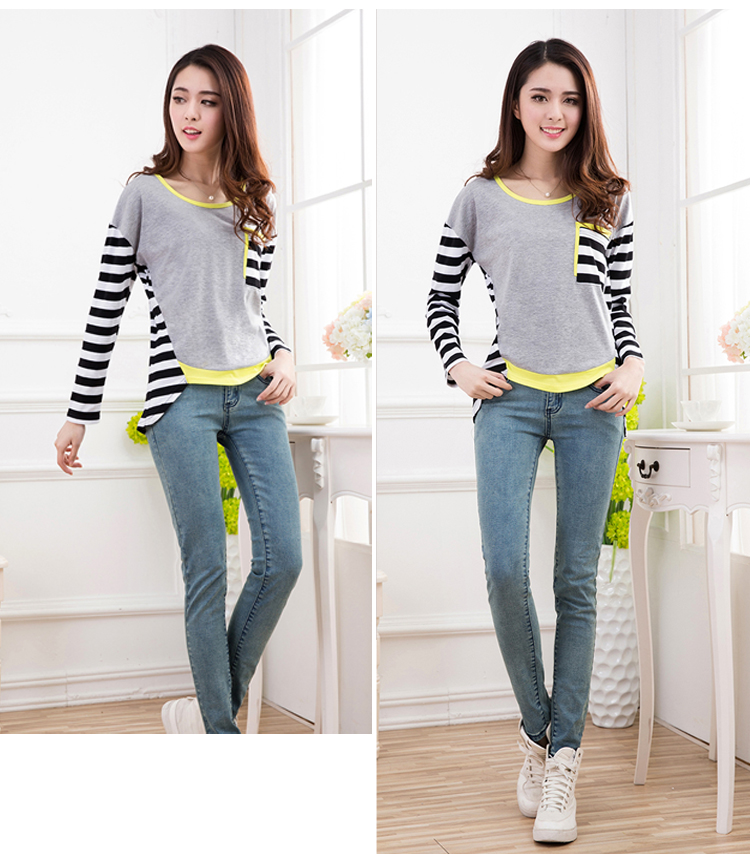 KF545 Casual Style Trendy Top Grey