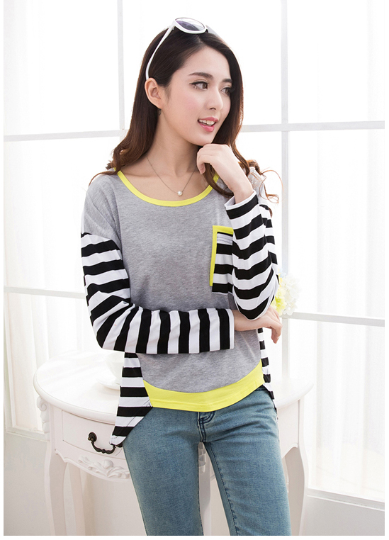 KF545 Casual Style Trendy Top Grey