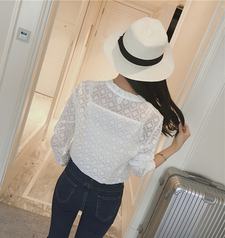 KF549 Long Sleeved V-Neck Top White