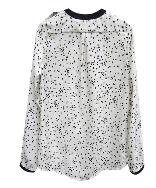 KF550 Long Sleeved Chiffon Top White