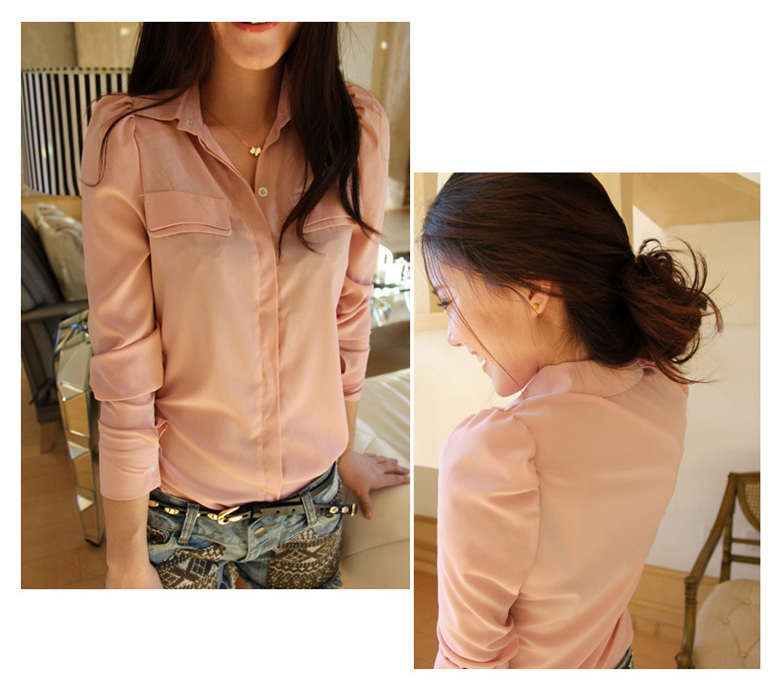 KF552 Trendy Long Sleeved Top Pink