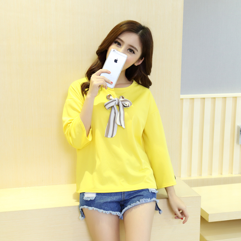 KF557 Trendy Long Sleeved Top Yellow