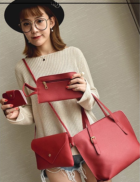 KW80219 Women 4 In 1 Handbag Red