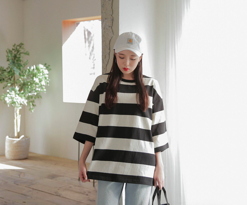 KB10004 Stylish Stripe Top Black