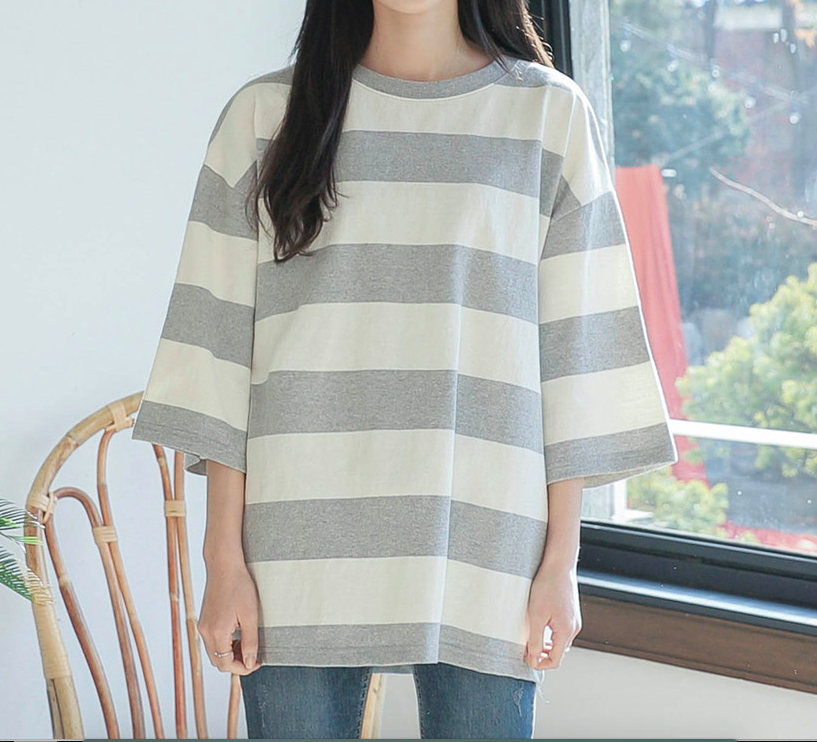 KB10004 Stylish Stripe Top Grey