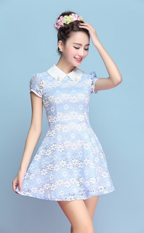 WD21112 Sweet Dress Blue